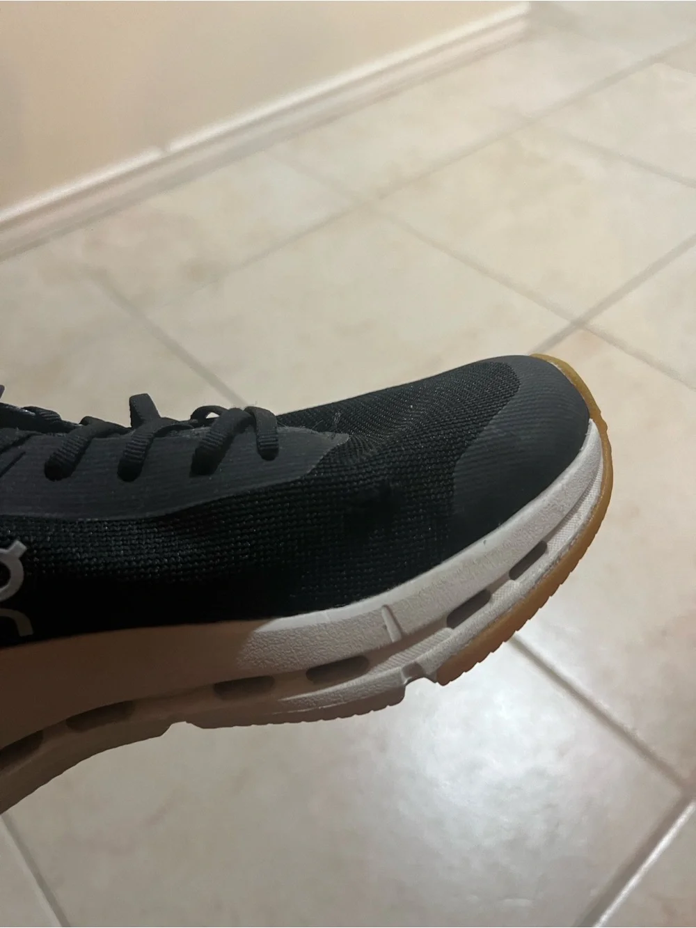On Cloudtec Black and White Women's Running Sneakers